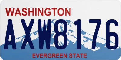 WA license plate AXW8176