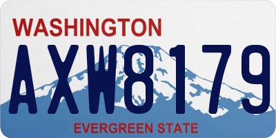 WA license plate AXW8179