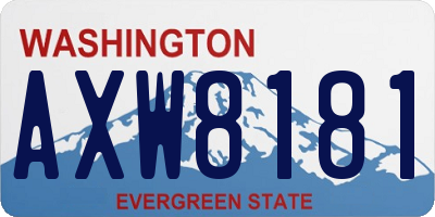 WA license plate AXW8181