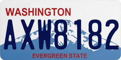 WA license plate AXW8182