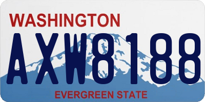 WA license plate AXW8188
