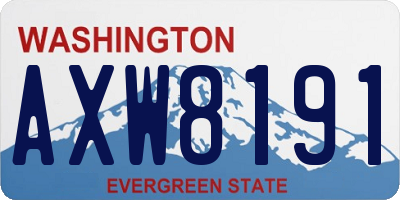 WA license plate AXW8191