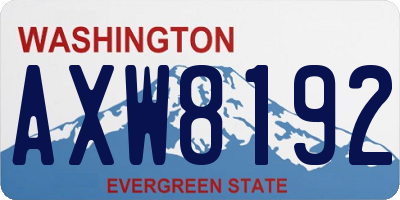 WA license plate AXW8192