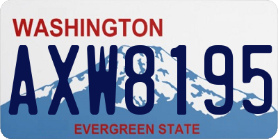 WA license plate AXW8195