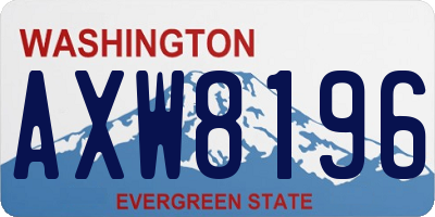 WA license plate AXW8196