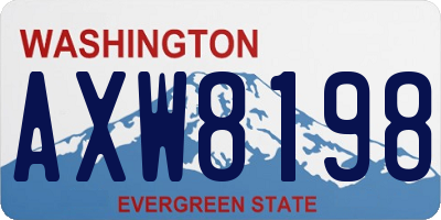 WA license plate AXW8198