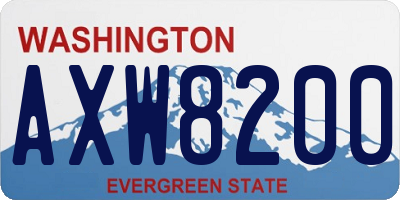 WA license plate AXW8200