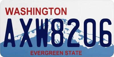 WA license plate AXW8206