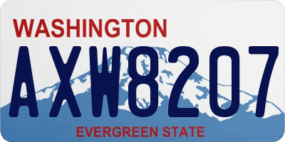WA license plate AXW8207