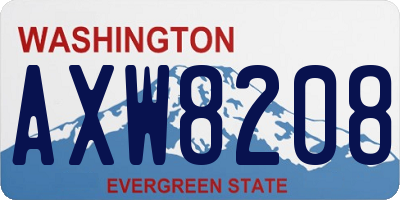WA license plate AXW8208