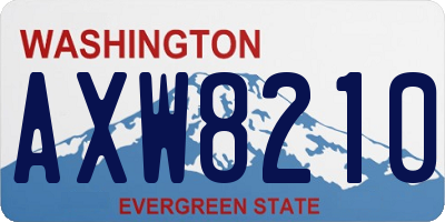 WA license plate AXW8210