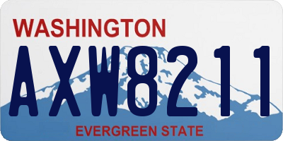 WA license plate AXW8211