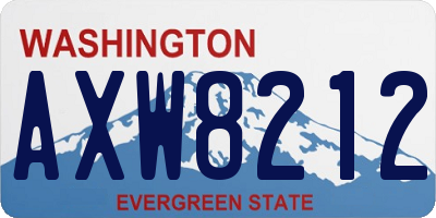 WA license plate AXW8212