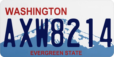 WA license plate AXW8214