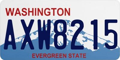WA license plate AXW8215
