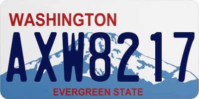 WA license plate AXW8217