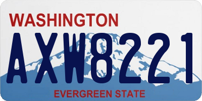 WA license plate AXW8221