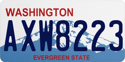 WA license plate AXW8223