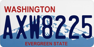 WA license plate AXW8225