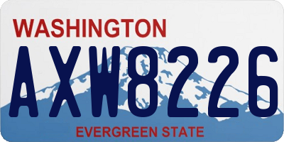 WA license plate AXW8226