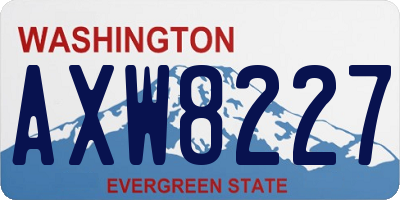 WA license plate AXW8227