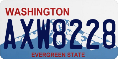 WA license plate AXW8228