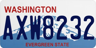 WA license plate AXW8232