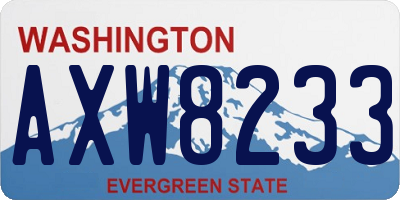 WA license plate AXW8233
