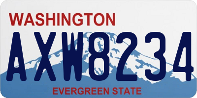 WA license plate AXW8234