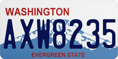 WA license plate AXW8235