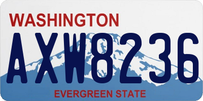 WA license plate AXW8236