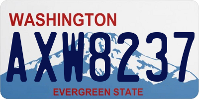 WA license plate AXW8237