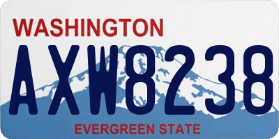 WA license plate AXW8238
