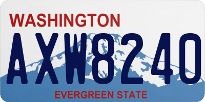 WA license plate AXW8240