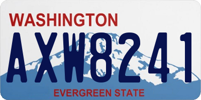 WA license plate AXW8241