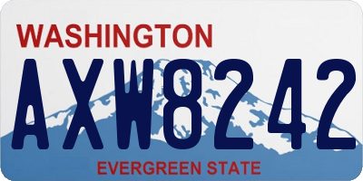 WA license plate AXW8242