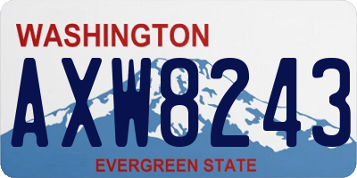 WA license plate AXW8243