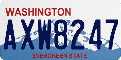 WA license plate AXW8247