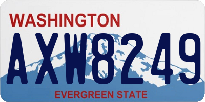 WA license plate AXW8249