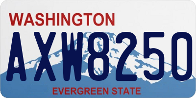 WA license plate AXW8250