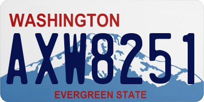 WA license plate AXW8251