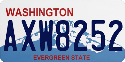 WA license plate AXW8252