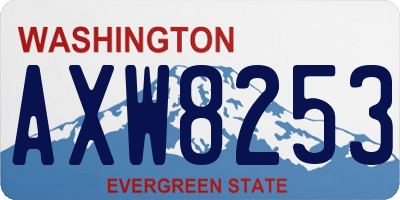 WA license plate AXW8253