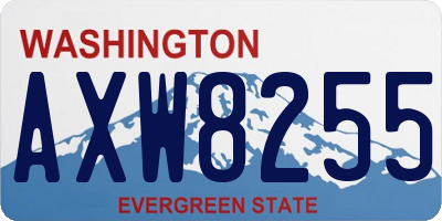 WA license plate AXW8255