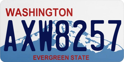 WA license plate AXW8257