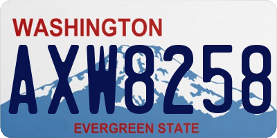 WA license plate AXW8258