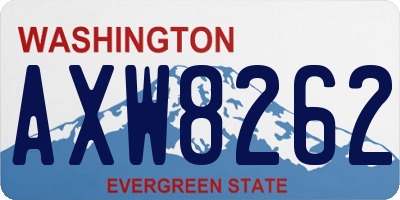 WA license plate AXW8262