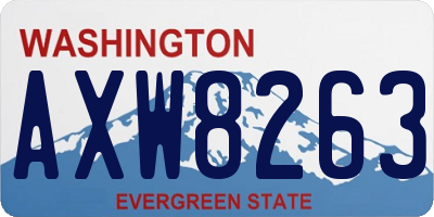 WA license plate AXW8263