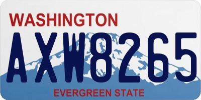 WA license plate AXW8265