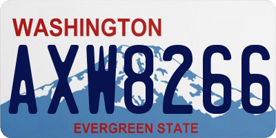 WA license plate AXW8266